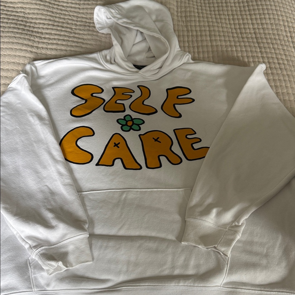 No Boundaries White Hoodie with Yellow and Green Design